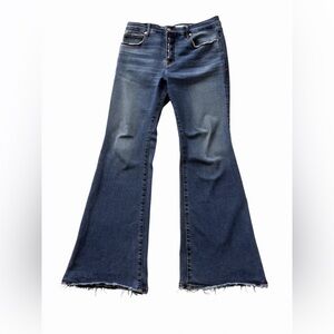 Good American Good Leg Button Fly Flare Jeans size 12 / 31